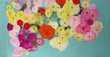 TURQUOISE SPRING - Oil and mixed technique on canvas by ICI ET LÀ - view 3